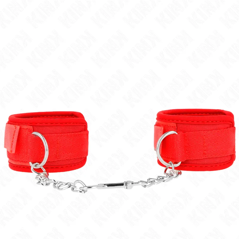 Menottes Néoprène Rouge 42 x 5 cm - Kink