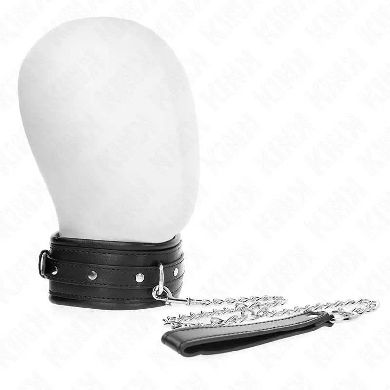 Collier BDSM avec Bracelet à Boucle Brillante 65cm - KINK