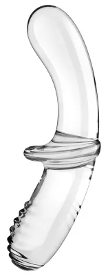 Gode en verre DOUBLE CRYSTAL Satisfyer 18.5 x 3.5cm Transparent