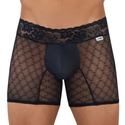 Boxer Transparent Dentelle PELÉ Noir