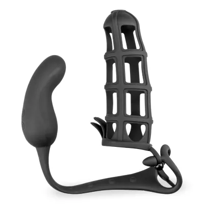 Vibromasseur anal Cage à pénis anneau stimulateur prostate vibrant -