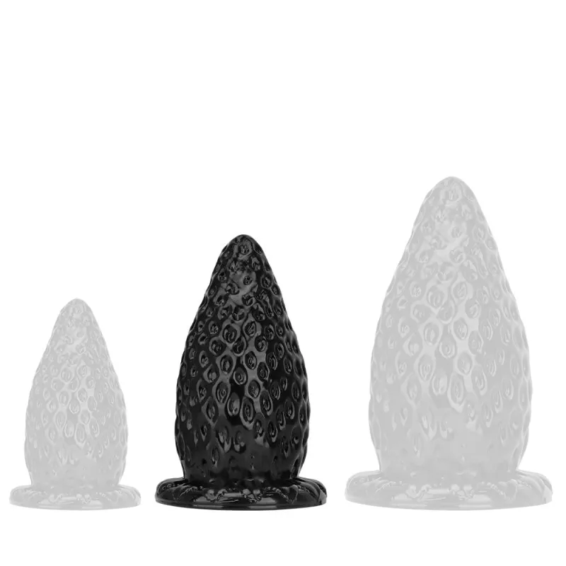 Plug anal FRAISE M 18 x 9 cm Noir