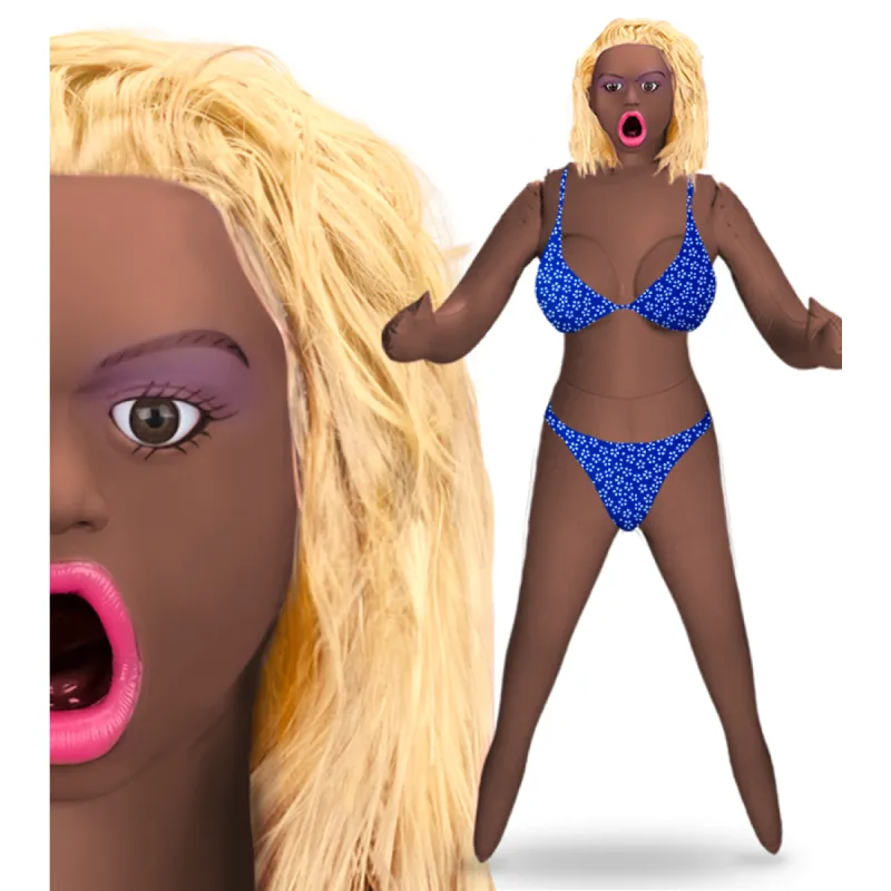 Poupée gonflable bouche ouverte blonde Anaïs
