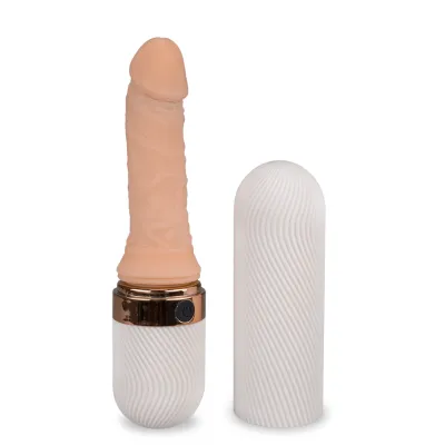 Godemichet vibrant va-et-vient Mister Hide gode vaginal ou anal homme ou femme - Blanc