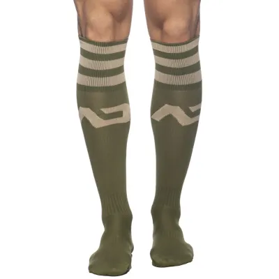 Addicted Chaussettes hautes BASIC SOCKS Kaki-Beige