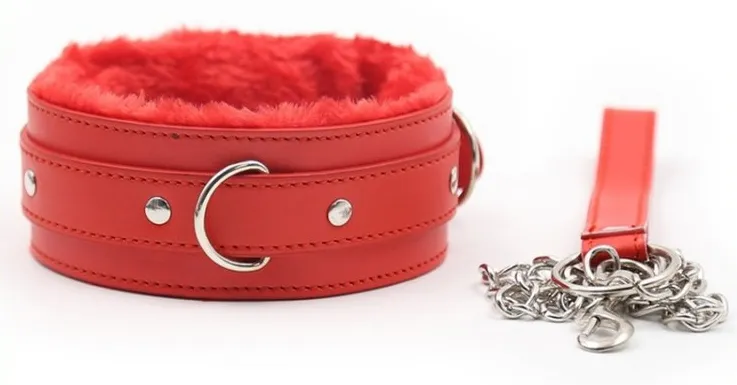 Collier Laisse FUR SWEET Rouge