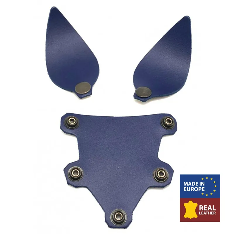 Oreilles + Langue en cuir PUPPY Bleu