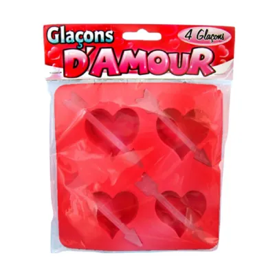 Bac à glaçons d'amour cœur-flèche -