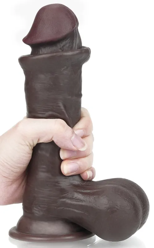 Gode réaliste SLIDING SKIN 15 x 4.8 cm Marron