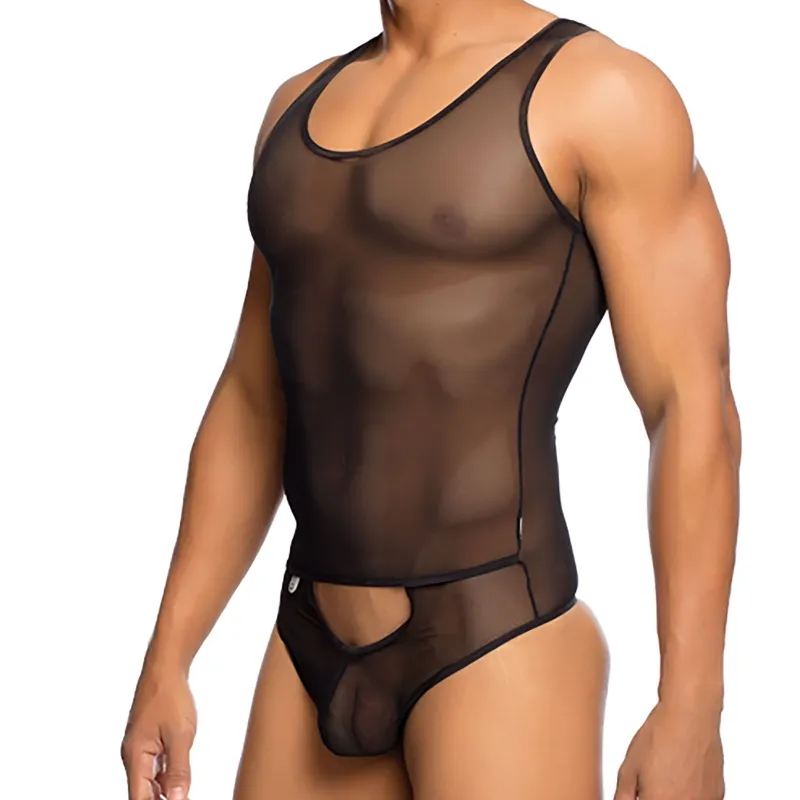 MOB Eroticwear Body String Tulle LEANDRO Noir