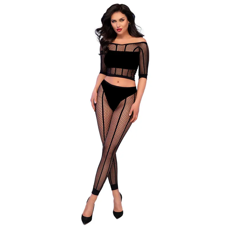 Ensemble Lingerie 2 Pièces Haut et Legging S/M Noir - Chilirose