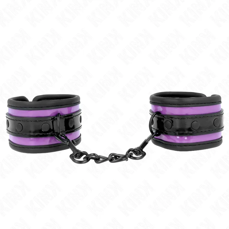 Bracelets BDSM Néoprène Violet Ajustables 21-28cm - KINK