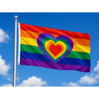 Drapeau Rainbow HEART 90 x 150cm