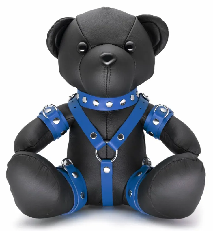 Ours en cuir EDDY The BDSM Teddy Bear Bleu + Boite