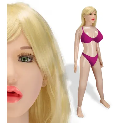 Poupée gonflable haute qualité blonde yeux verts Evy