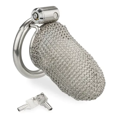 Cage à pénis en cotte de maille - modèle long