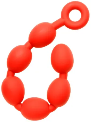 Boules anales en silicone STRETCH EGGS M 45 x 5 cm Rouges