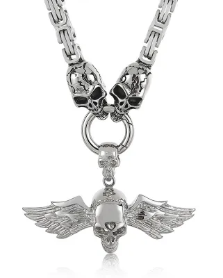 Collier en métal NECK SKULL 70cm