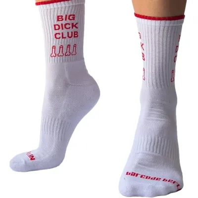 Chaussettes blanches BIG DICK CLUB Liseré rouge
