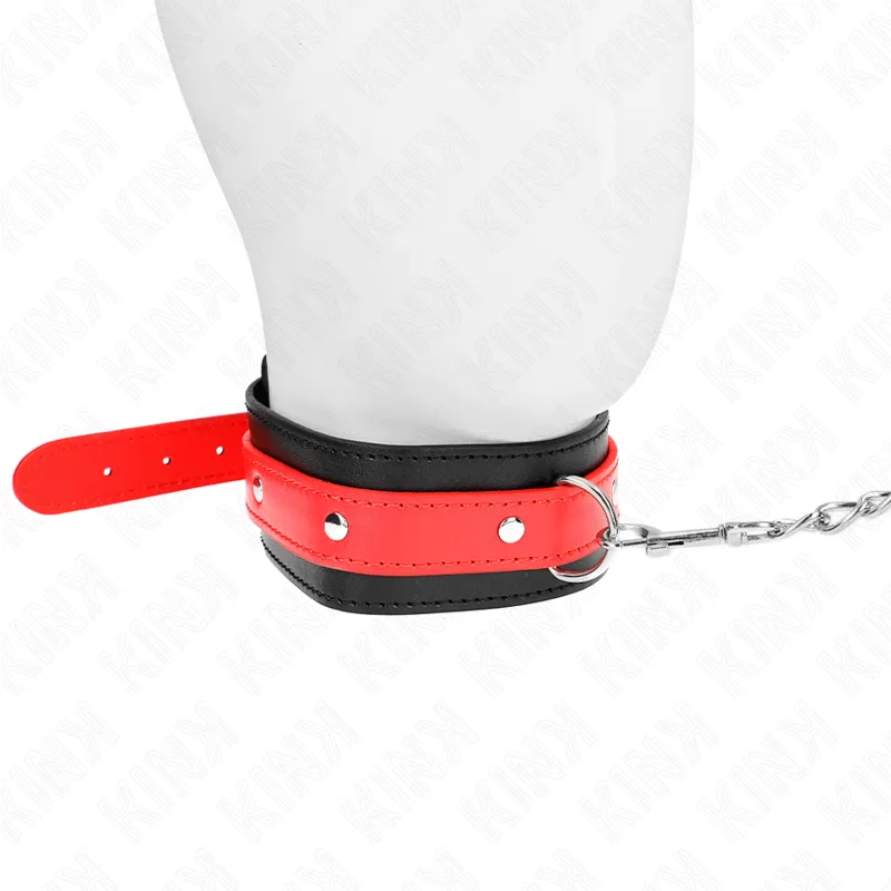 Collier BDSM avec Bracelet Rouge Ajustable 65 CM - KINK