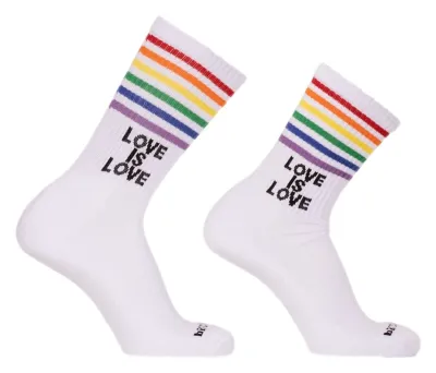 Barcode Berlin Chaussettes LOVE IS LOVE Gym Socks Blanches