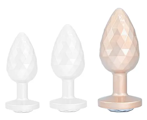 Plug Bijou IKONIK DIAMOND L 8 x 4 cm Beige