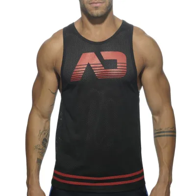 Débardeur FETISH AD MESH Noir-Rouge