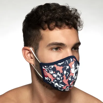 Masque en tissu Flowery Blanc