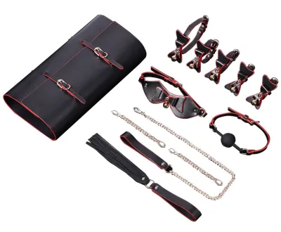 Kit Bdsm BELLS 6 pièces Noir-Rouge