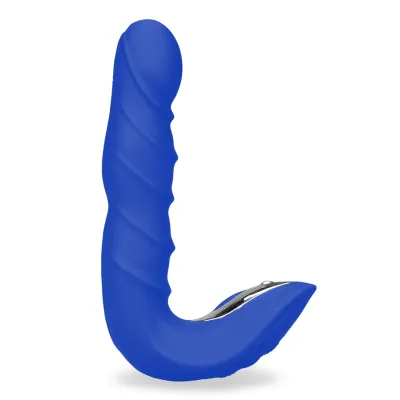 Vibromasseur anal Stimulateur prostate vibrant rotatif 20 modes - Bleu foncé