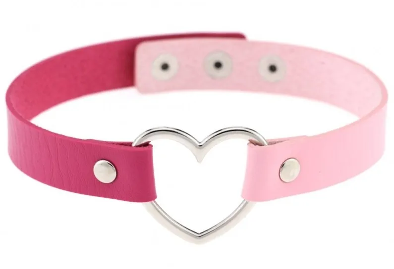 Ras de cou HEART DUO Rose-Fuchsia