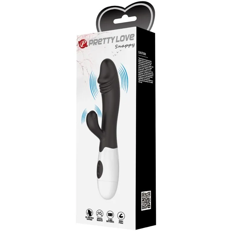 Vibrateur Rabbit Snappy G-Spot Noir - Pretty Love