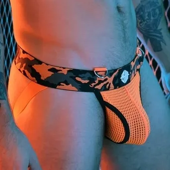 Breedwell Jockstrap NEO CAMO Orange Neon
