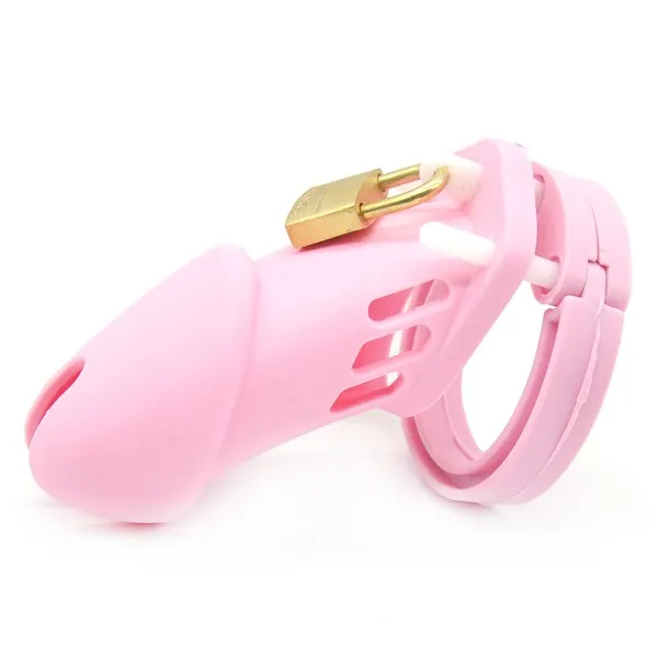 Cage de chasteté Silicone BRAN 9 x 3cm Rose