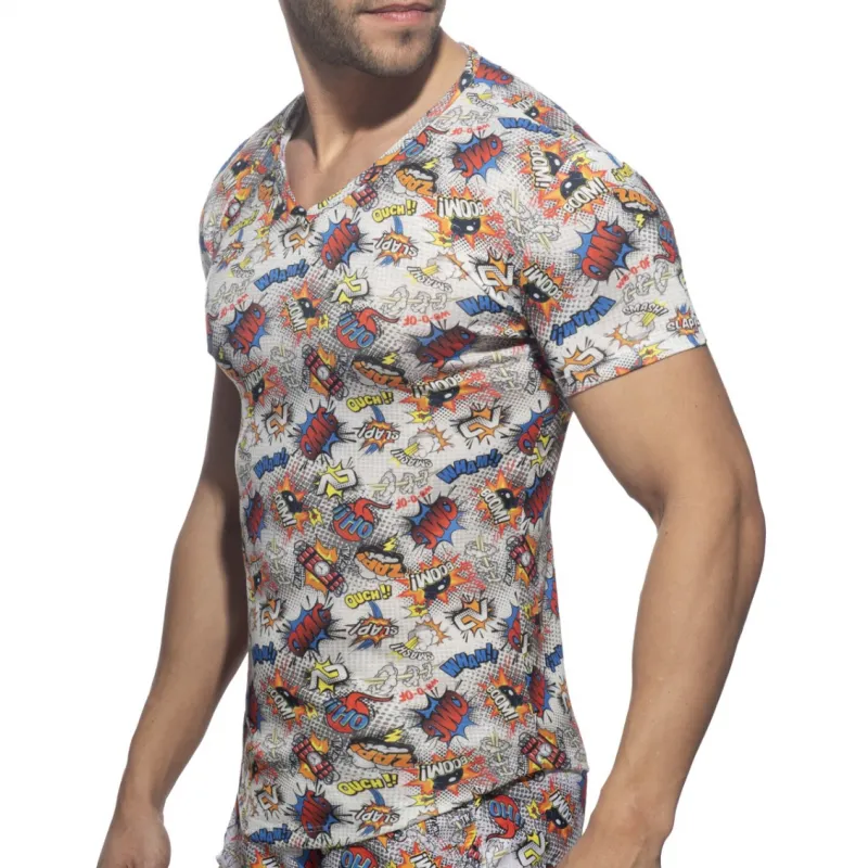 Addicted T-shirt COMIC Addicted Blanc
