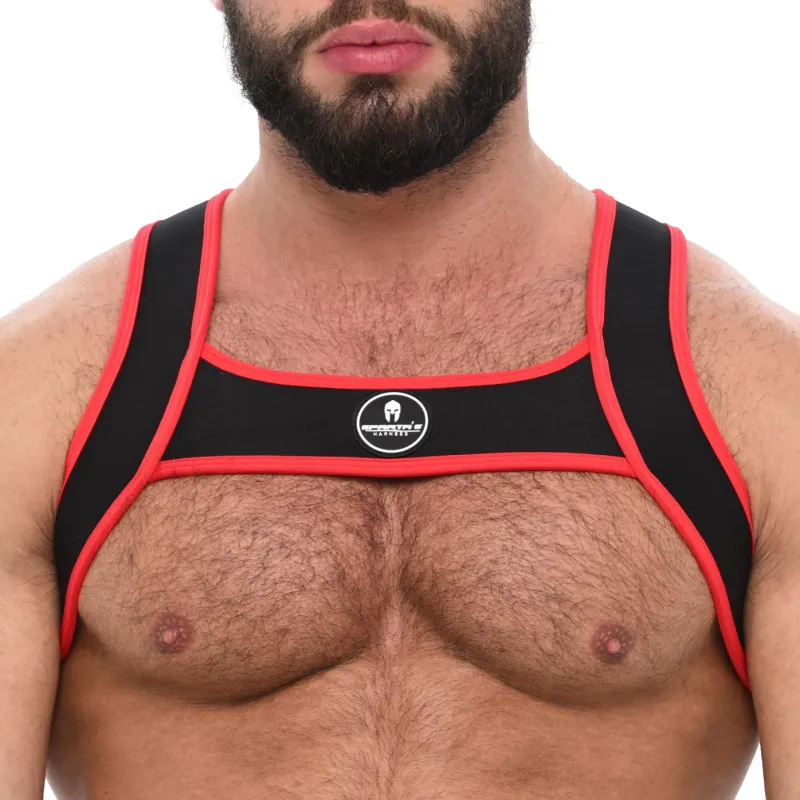 Sparta's Harness Harnais Néoprène ZEUS Noir-Rouge