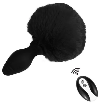 Plug vibrant avec Pompon TAILYVIBE 6.5 x 3.1cm Noir