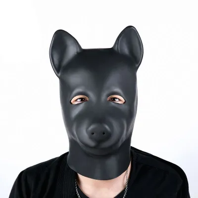 Cagoule en latex SWEETY BEAR Noire