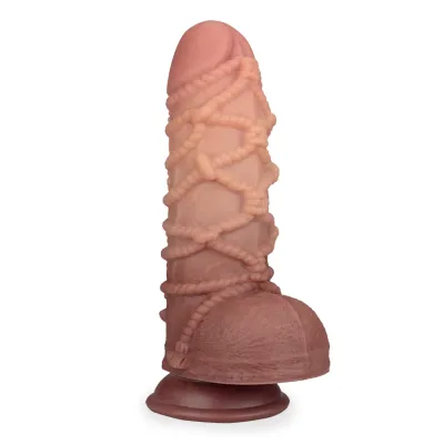 Gode godemichet ventouse en silicone XXL Shibari gode vaginal ou anal homme ou femme - Peau mate