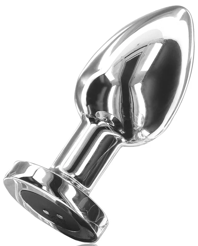 Plug vibrant en métal THE GLIDER L Buttocks 9 x 4cm