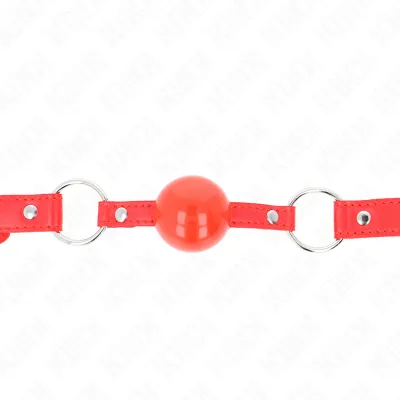 Bâillon boule TPE 4 cm avec sangle rouge 60 x 2 cm - Kink
