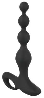 Stimulateur prostatique vibrant BEADS VELVET 16.5 x 3.5 cm Noir