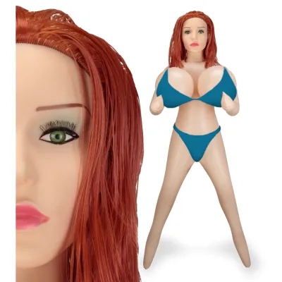 Poupée gonflable poitrine XXL rousse tête 3D Gladys