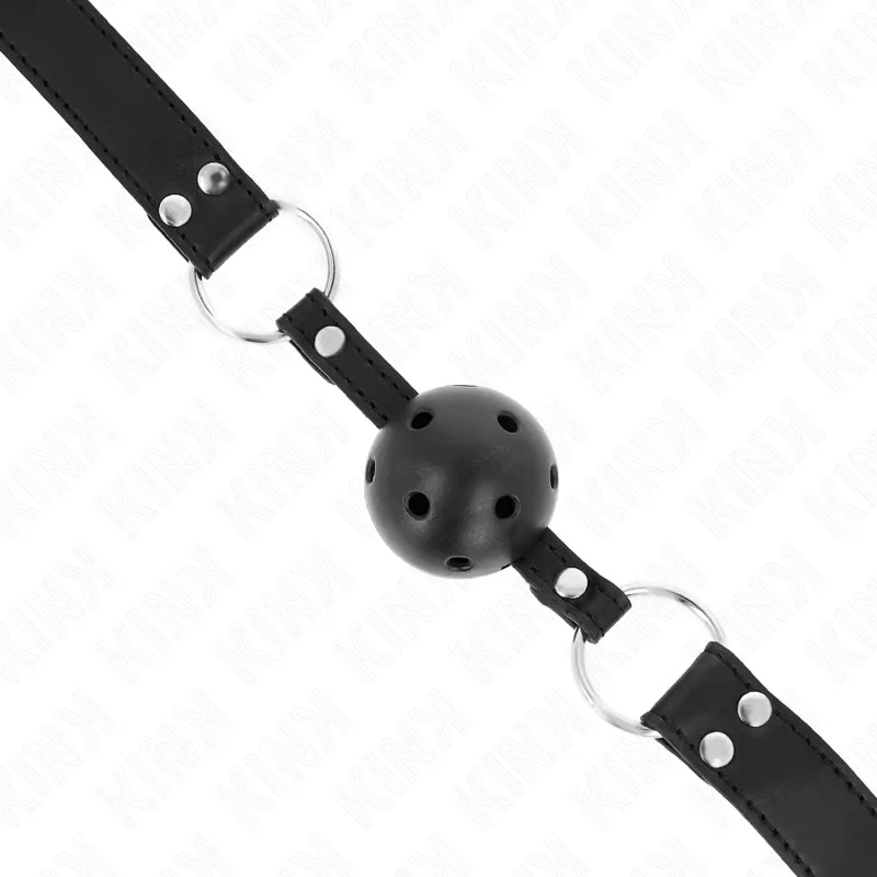 Bâton baillon respirant double rivet noir 62,5 cm - Kink