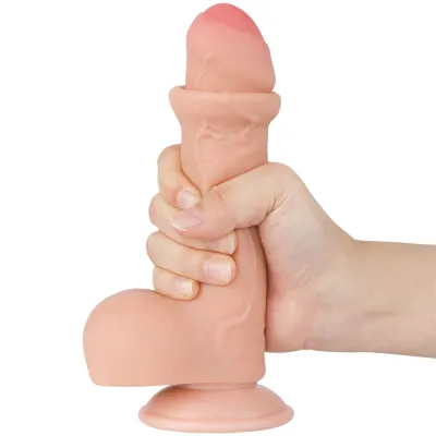 Gode réaliste avec Bourses SLIDING SKIN 12 x 3.7cm