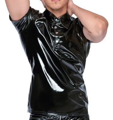 Black Level Men Chemise VINYL POLO Noire