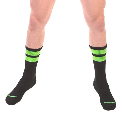 Barcode Berlin Chaussettes GYM SOCKS Noir-Vert fluo