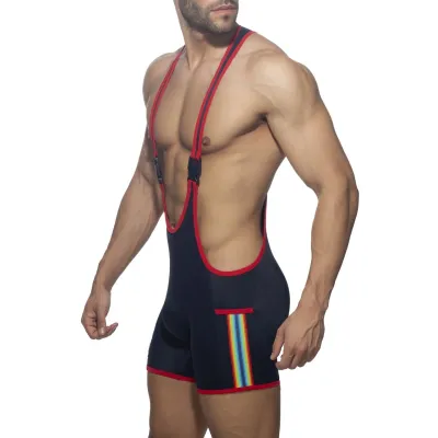 Addicted Singlet TAPE WRESTLING Marine