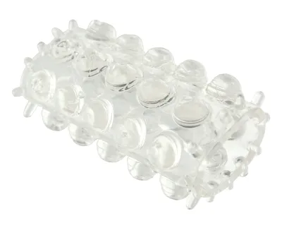 Gaine de pénis perlée POWER STRETCHY 7cm Transparente