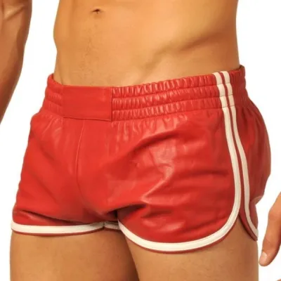 MK Toys Short en cuir FIST Rouge-Blanc
